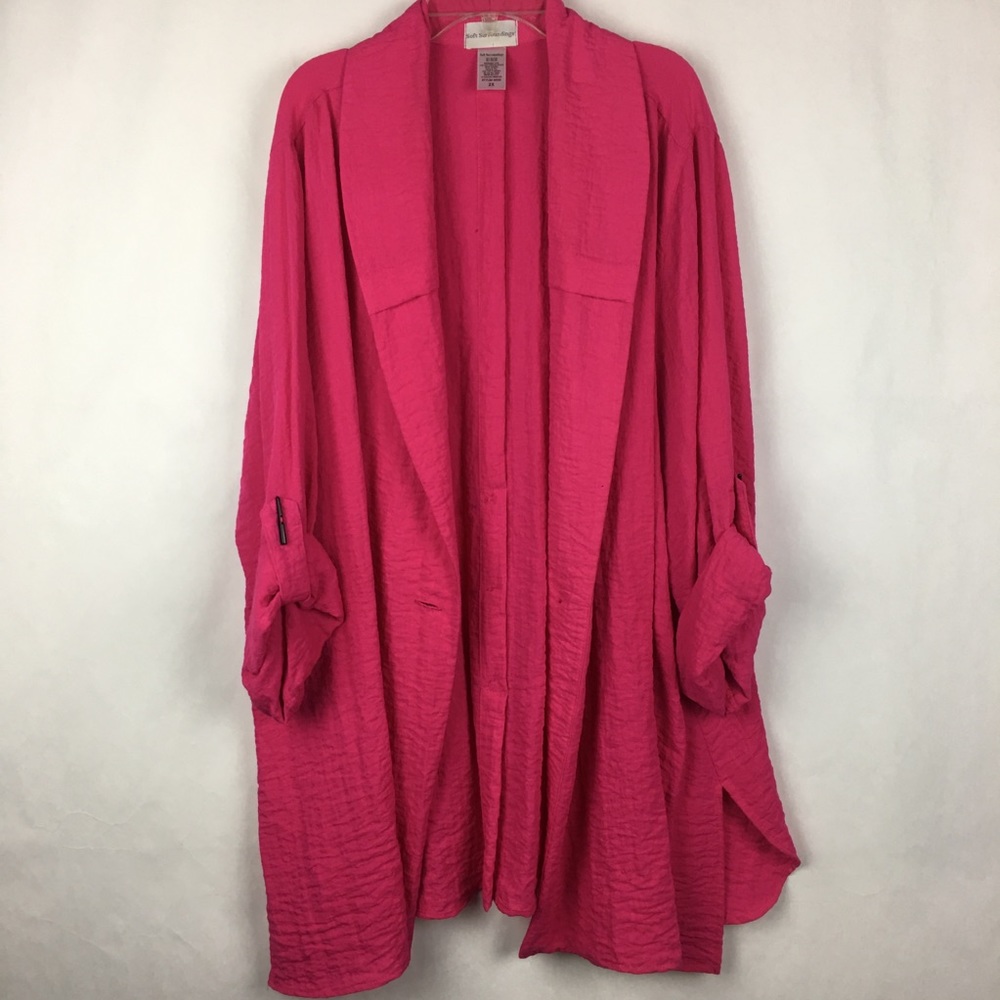 Soft Surroundings Size 2X Kimono Pink Blazer